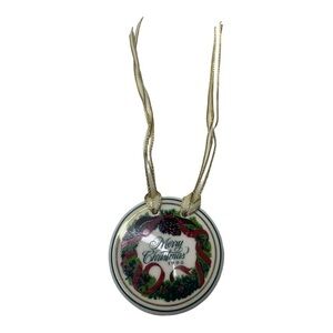 Vintage Longaberger 1996 Ceramic Nerry Christmas Basket Tie On